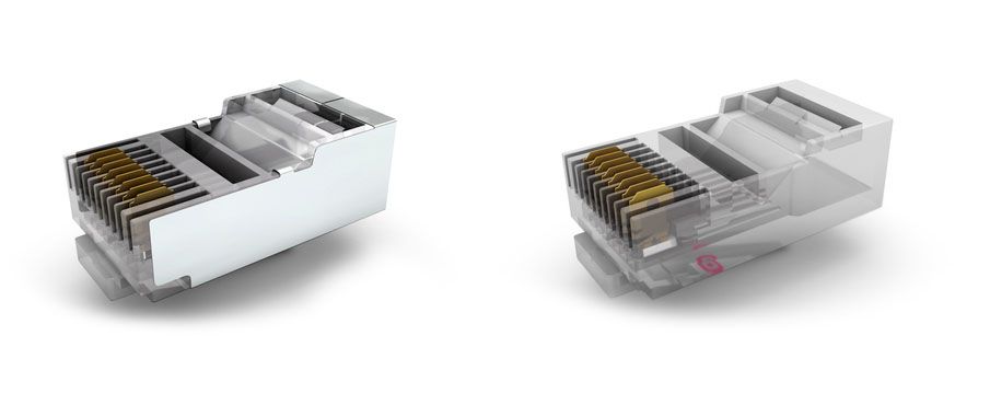 Conectores RJ-45 sin blindaje y con blindaje
