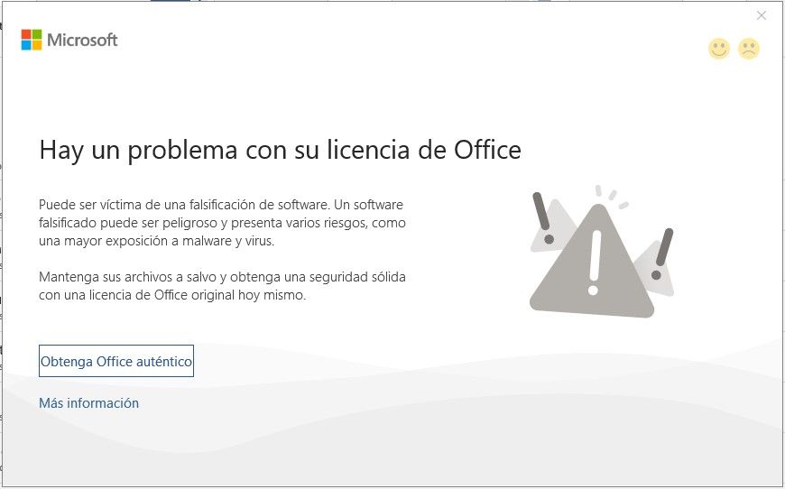 Eliminar o quitar mensajes Hay un problema con su licencia de Office