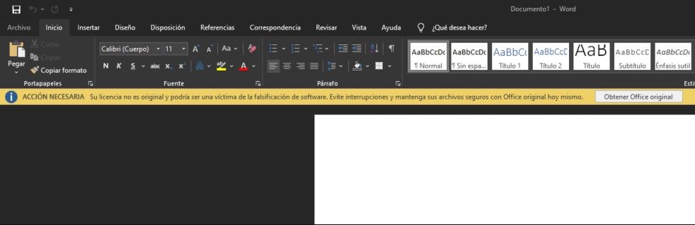 Office quitar mensaje ACCION NECESARIA Su licencia no es original